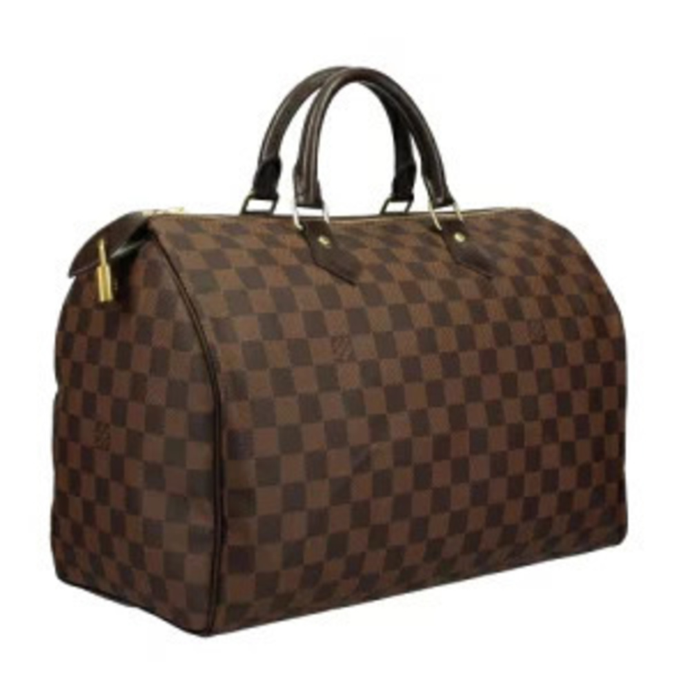 Louis Vuitton Damier Speedy Ebene Bag Boston Brown